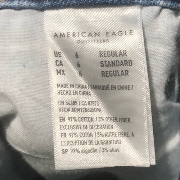 American Eagle Jeans Women's 6 Skater Patchwork Wide Leg High Rise Light Wash - Picture 4 of 7